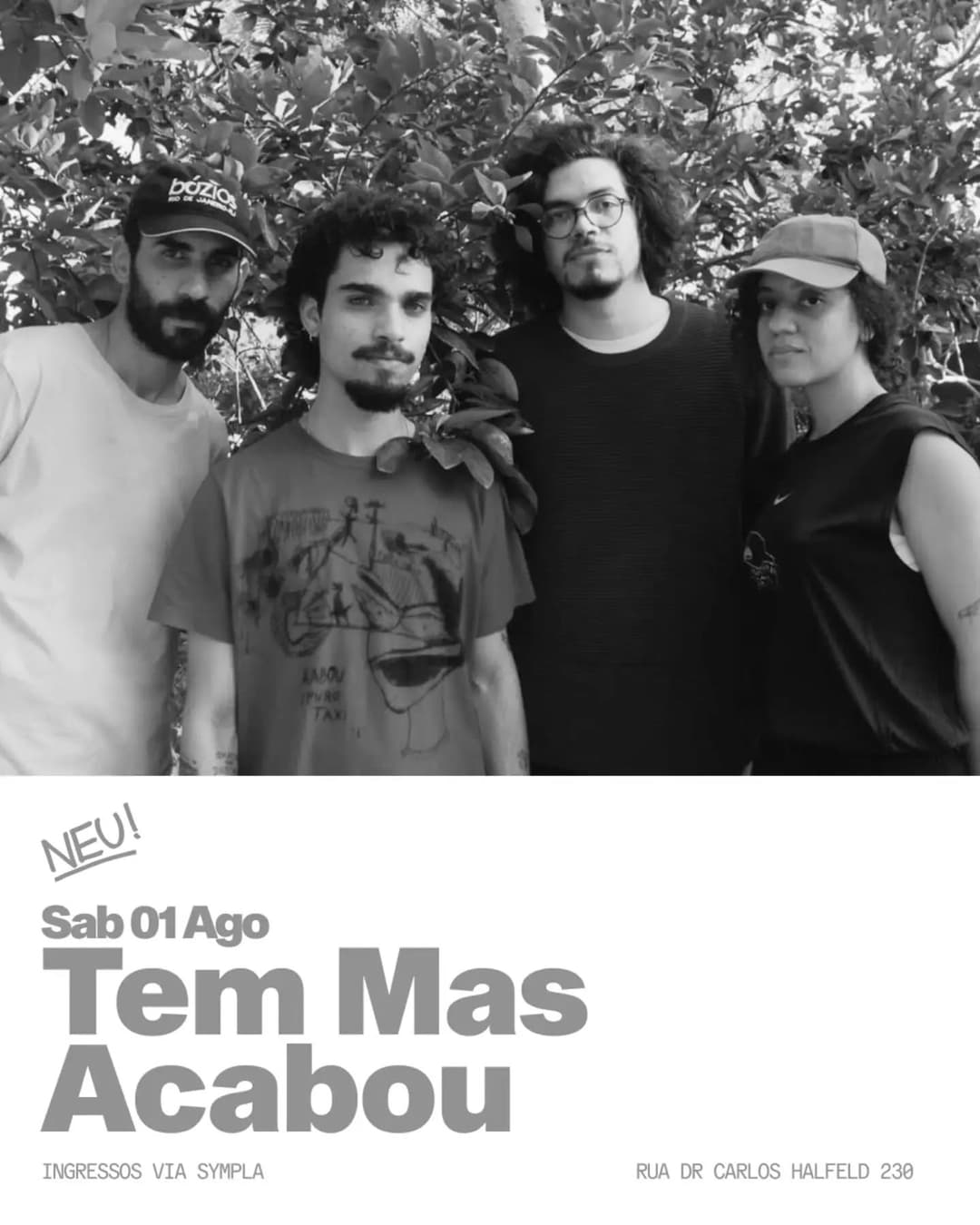 Flyer de Flau Flau e Tem Mas Acabou