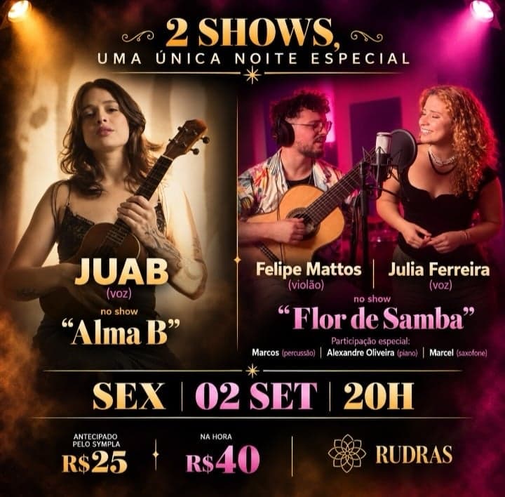 Flyer de Juab e Julia Ferreira