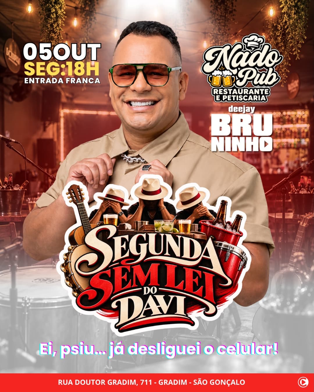 Flyer de Davi e DJ Bruninho