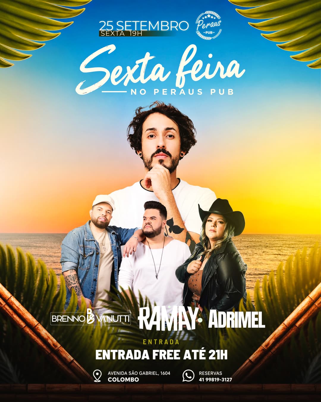 Flyer de Ramay, adrimel e Brenno Vanutti
