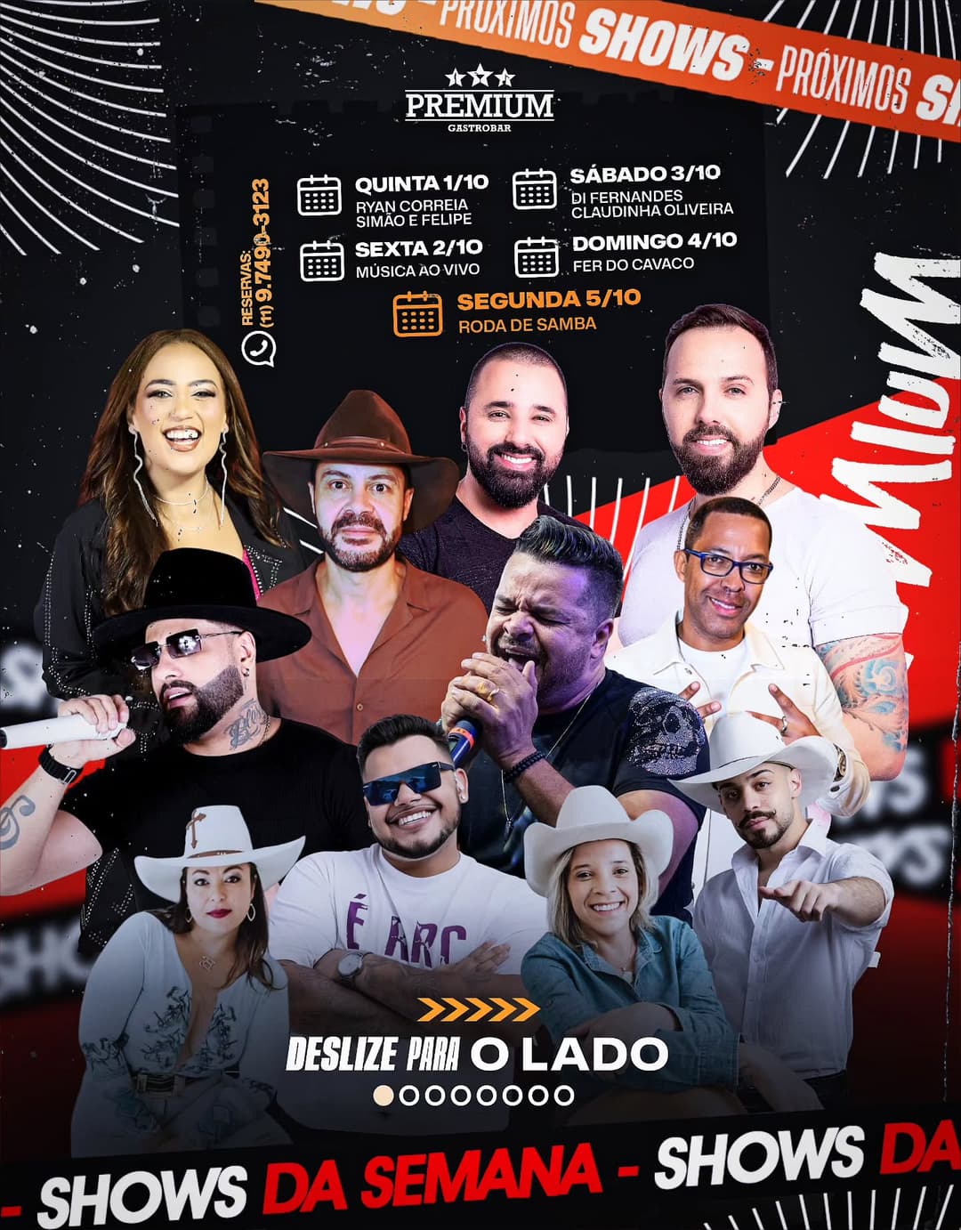 Flyer de Ryan Correia e mais 2 artistas