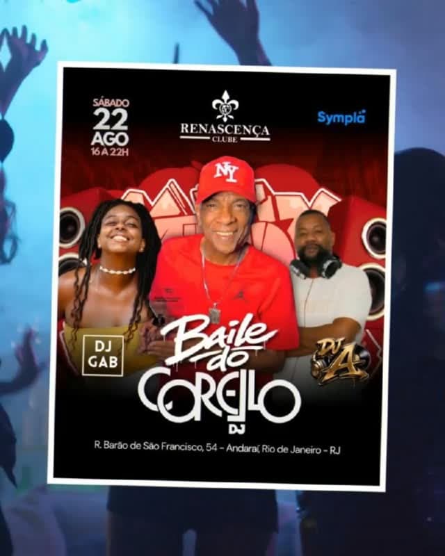 Flyer de Corello, DJ Gab e DJ A