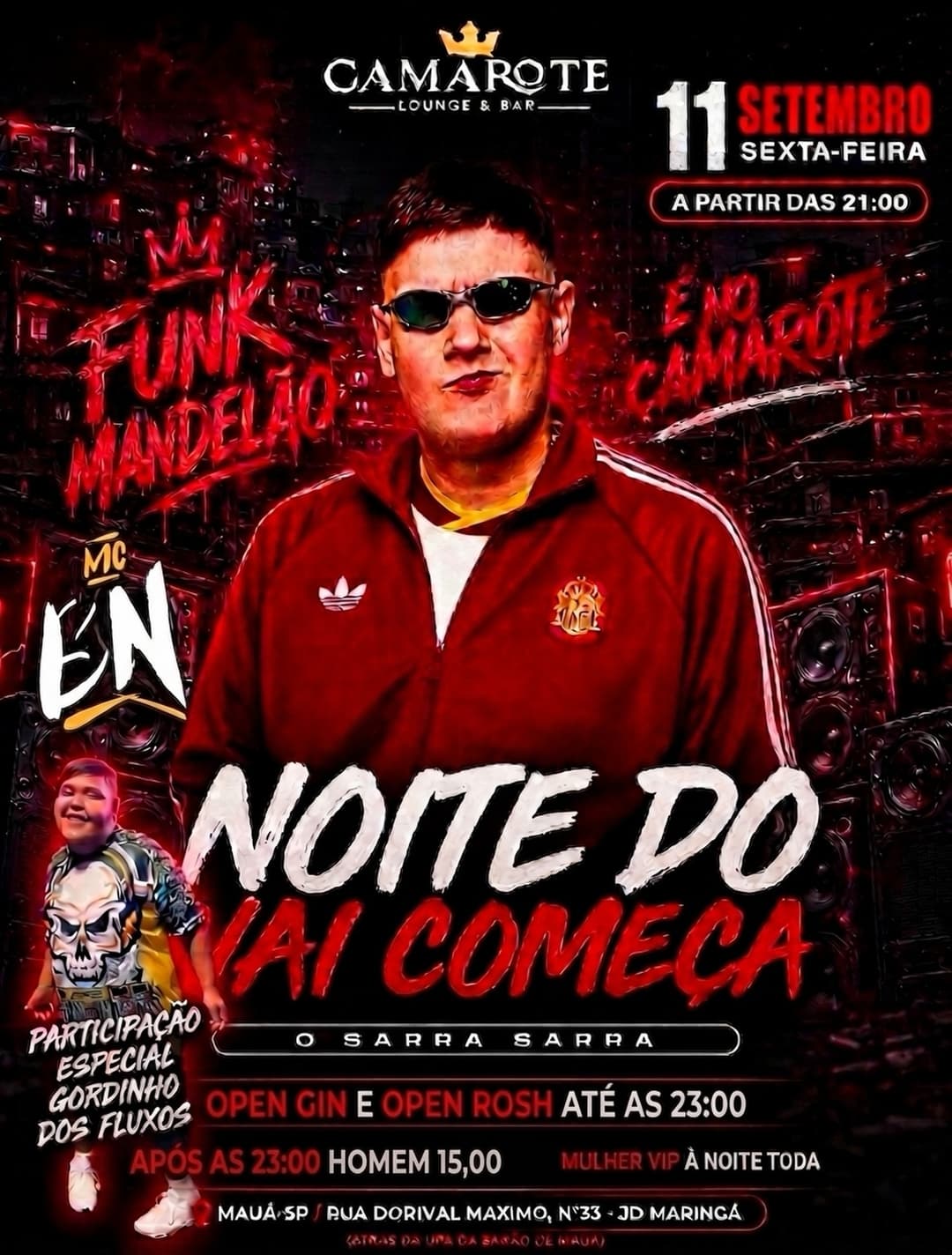Flyer de MC BN e Gordinho dos Fluxos