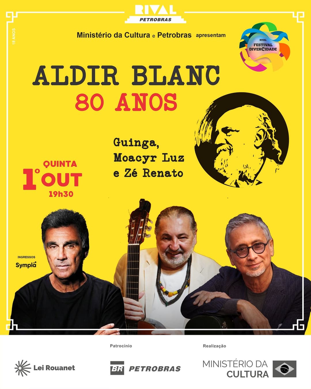 Flyer de Moacyr Luz e Zé Renato
