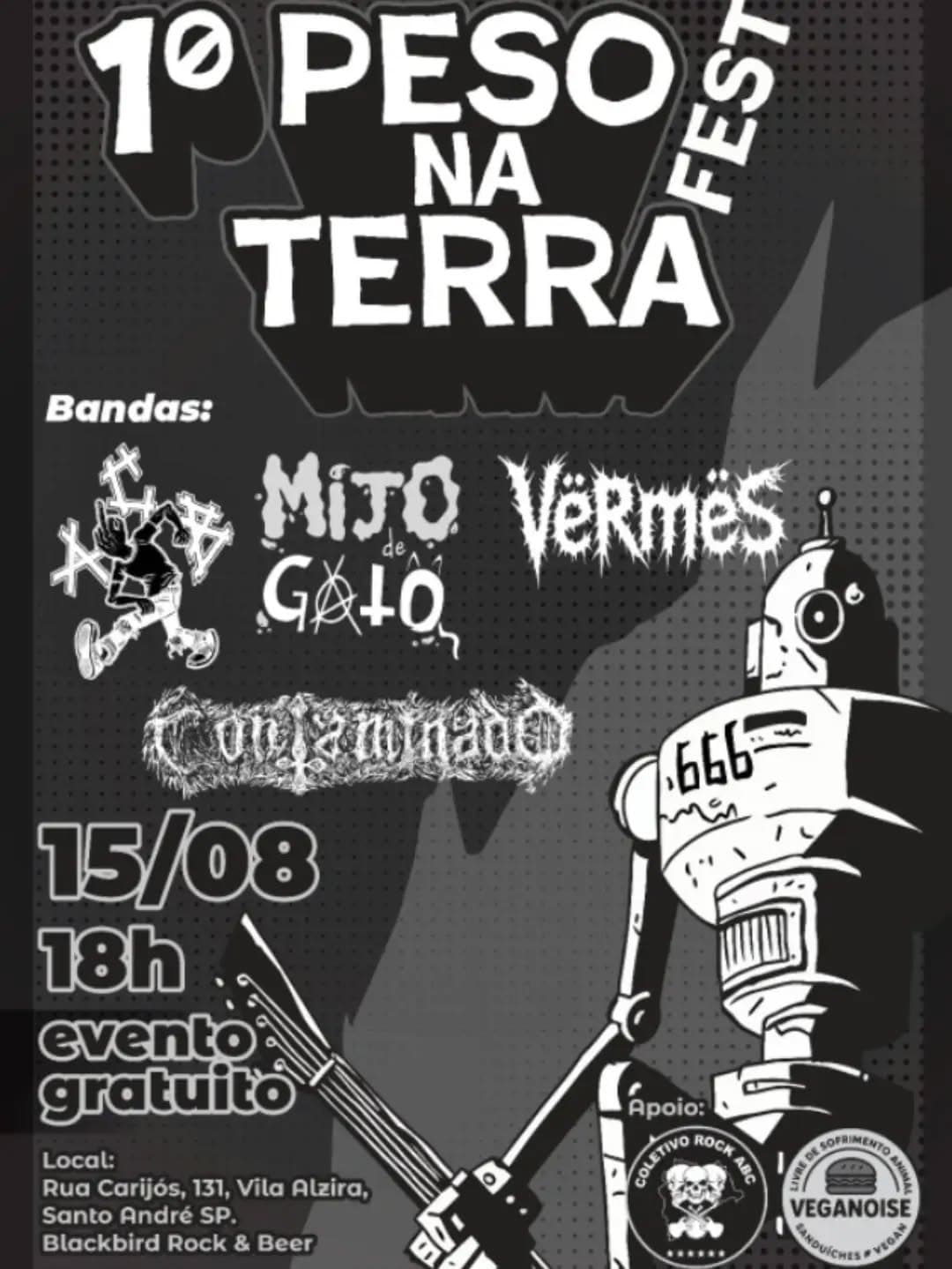 Flyer de Mijo de Gato, Vërmës, Contaminado e ACB Hardcore