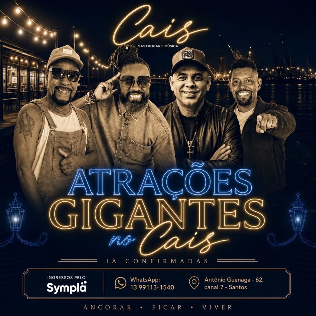 Flyer de Breno Faria, Gabu, Ex Raça Negra e mais 5 artistas