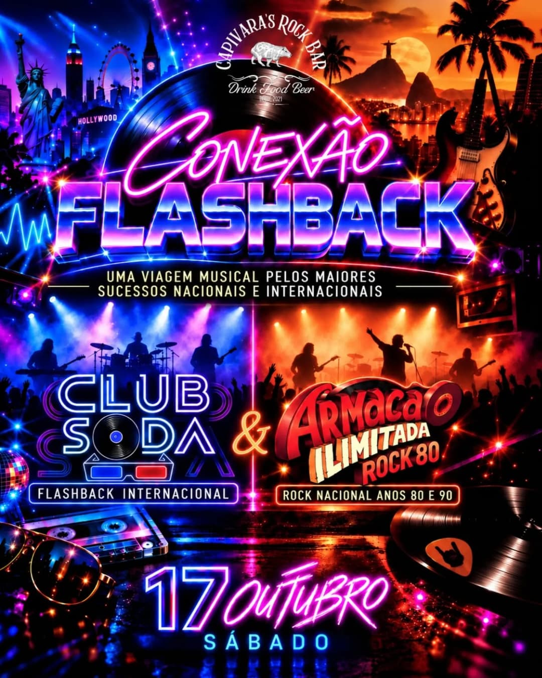 Flyer de Club Soda e Armação Ilimitada