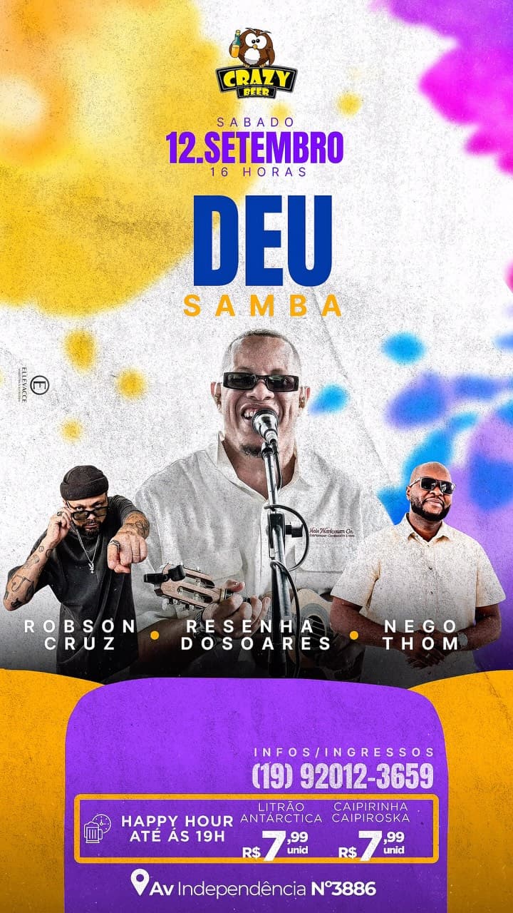 Flyer de Resenha do Soares, Nego Thom e Robson Cruz