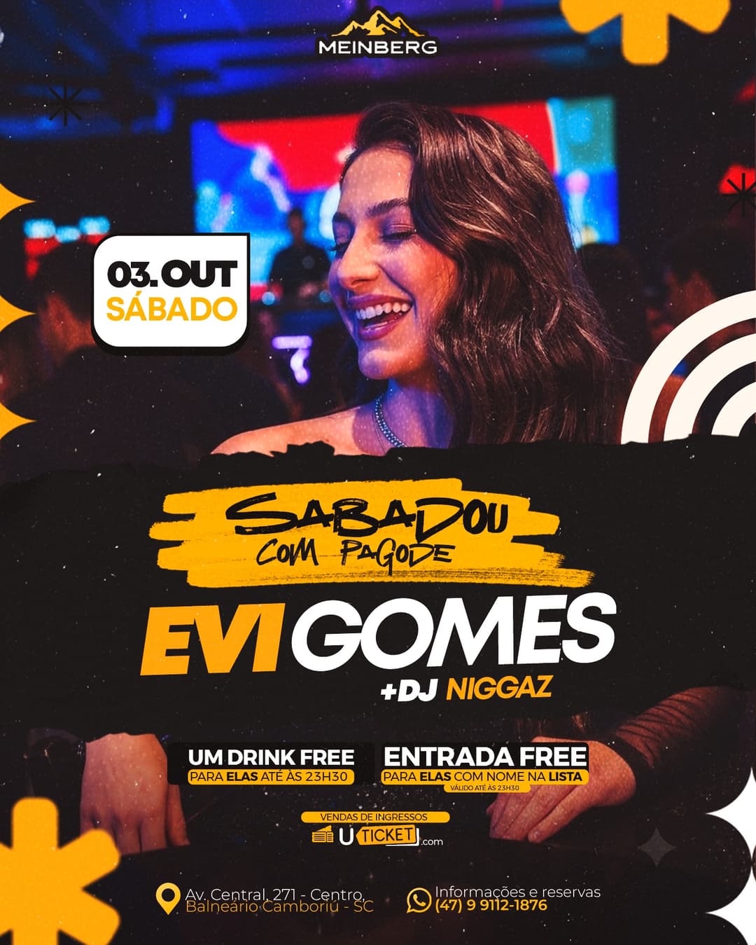 Flyer de DJ Niggaz e Evi Gomes