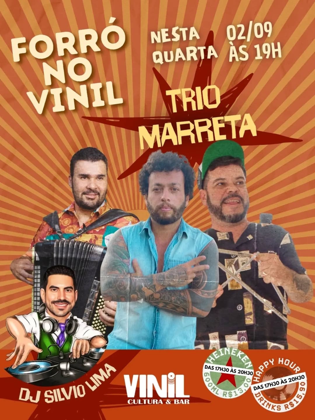 Flyer de Trio Marreta e DJ Silvio Lima