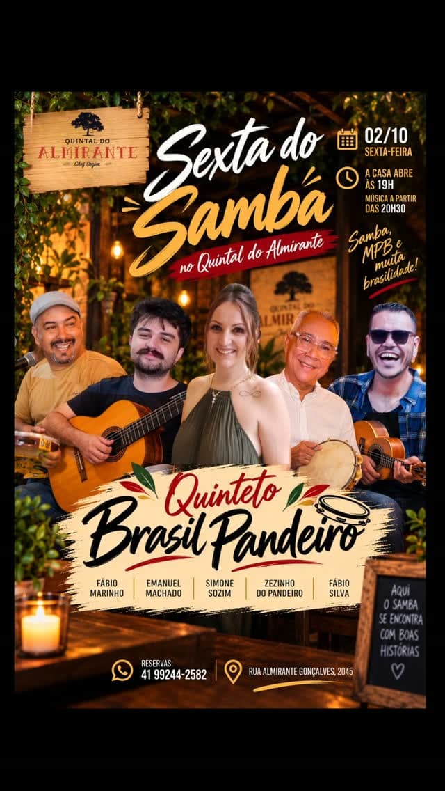 Flyer de Quinteto Brasil Pandeiro