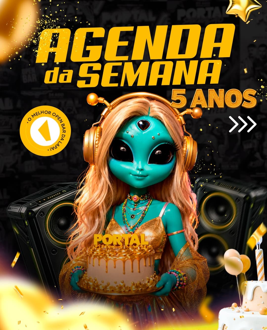 Flyer de Bananinha e Pink Moon