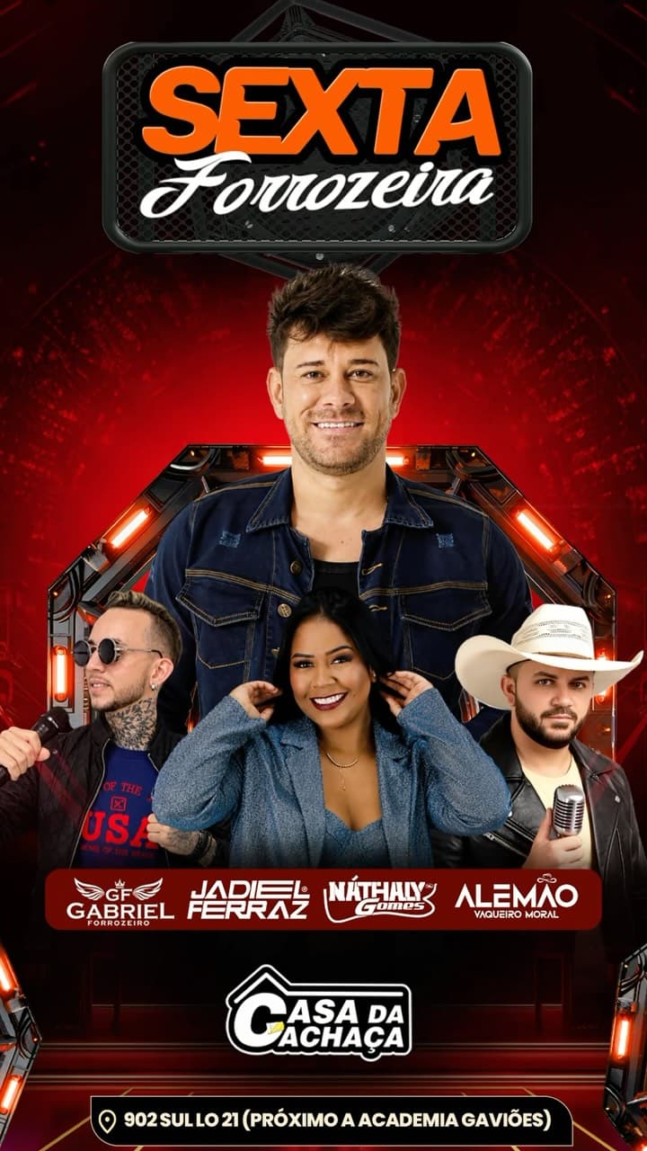 Flyer de Jadiel Ferraz, Nathally Gomes e mais 2 artistas