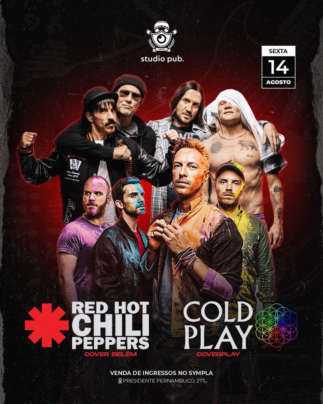 Flyer de Coverplay e Red Hot Chili Peppers Cover Belém