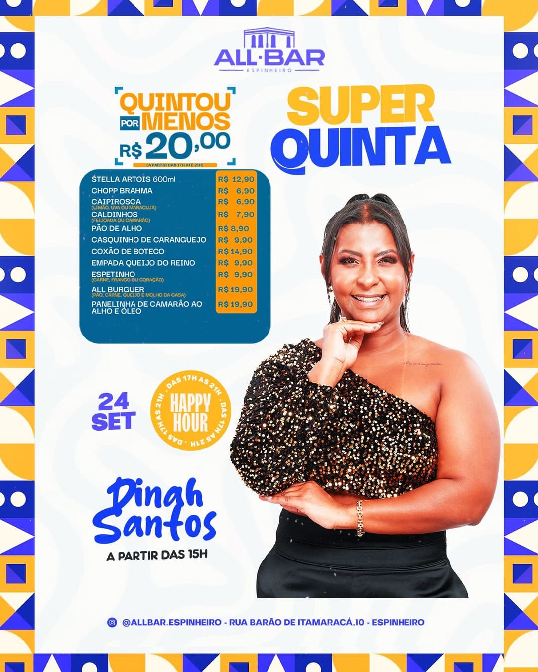 Flyer de Dinah Santos