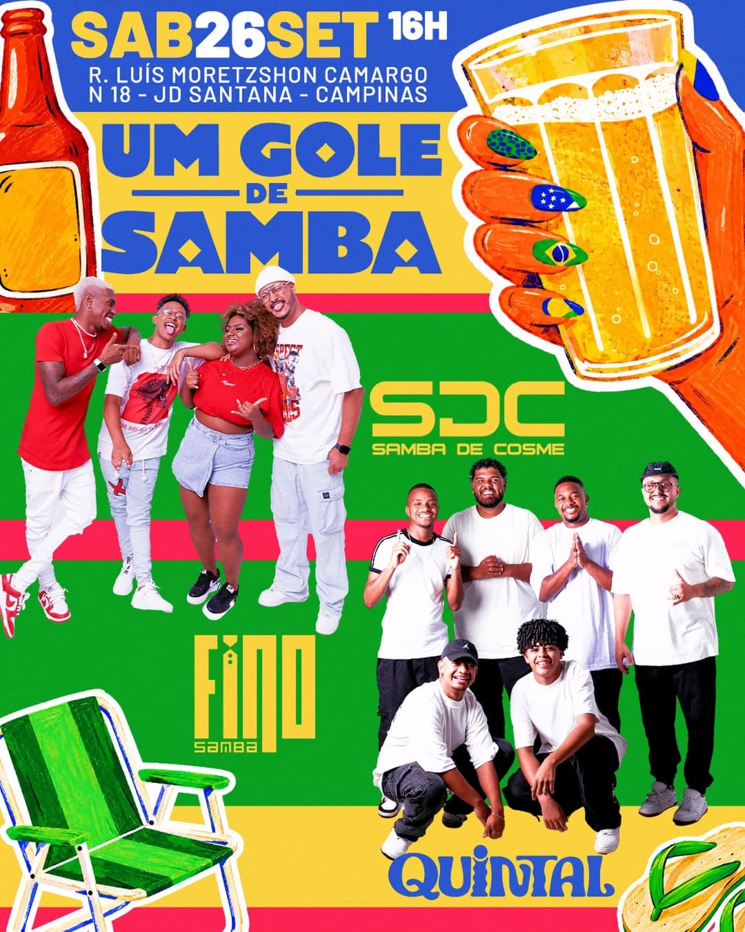 Flyer de Samba de Cosme e Fino Samba