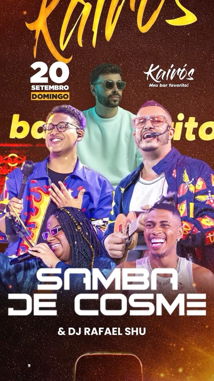 Flyer de Samba de Cosme e DJ Shu