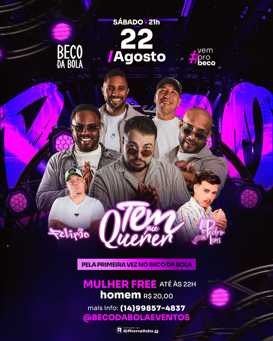 Flyer de Tem Que Querer, marcofelipemolica e Pedro Lopes
