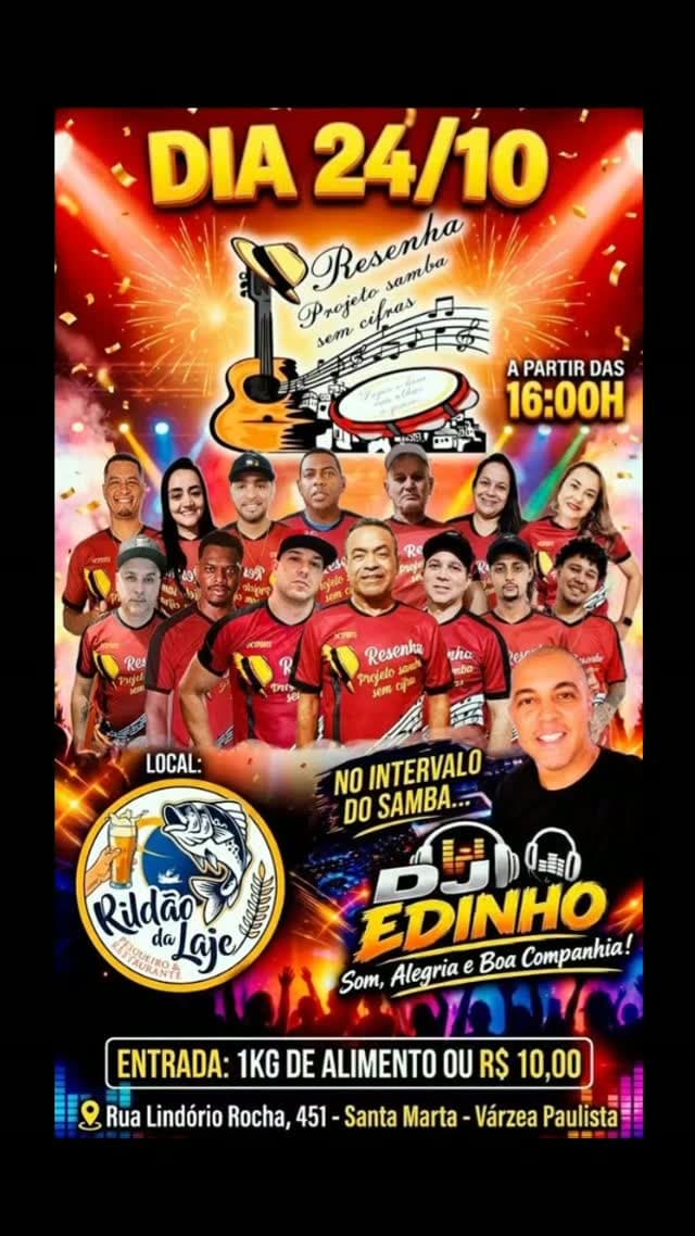 Flyer de Resenha e DJ Edinho