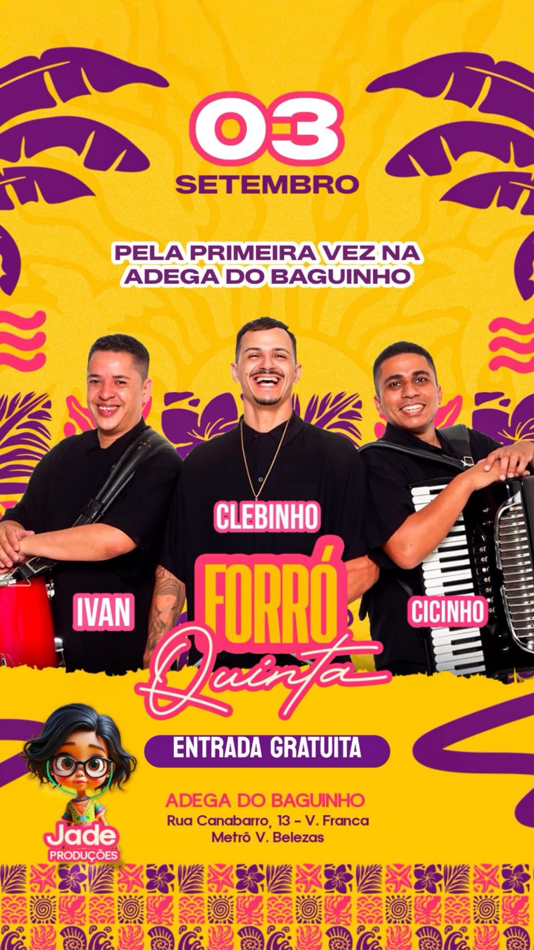 Flyer de Ivan, Clebinho e Cicinho