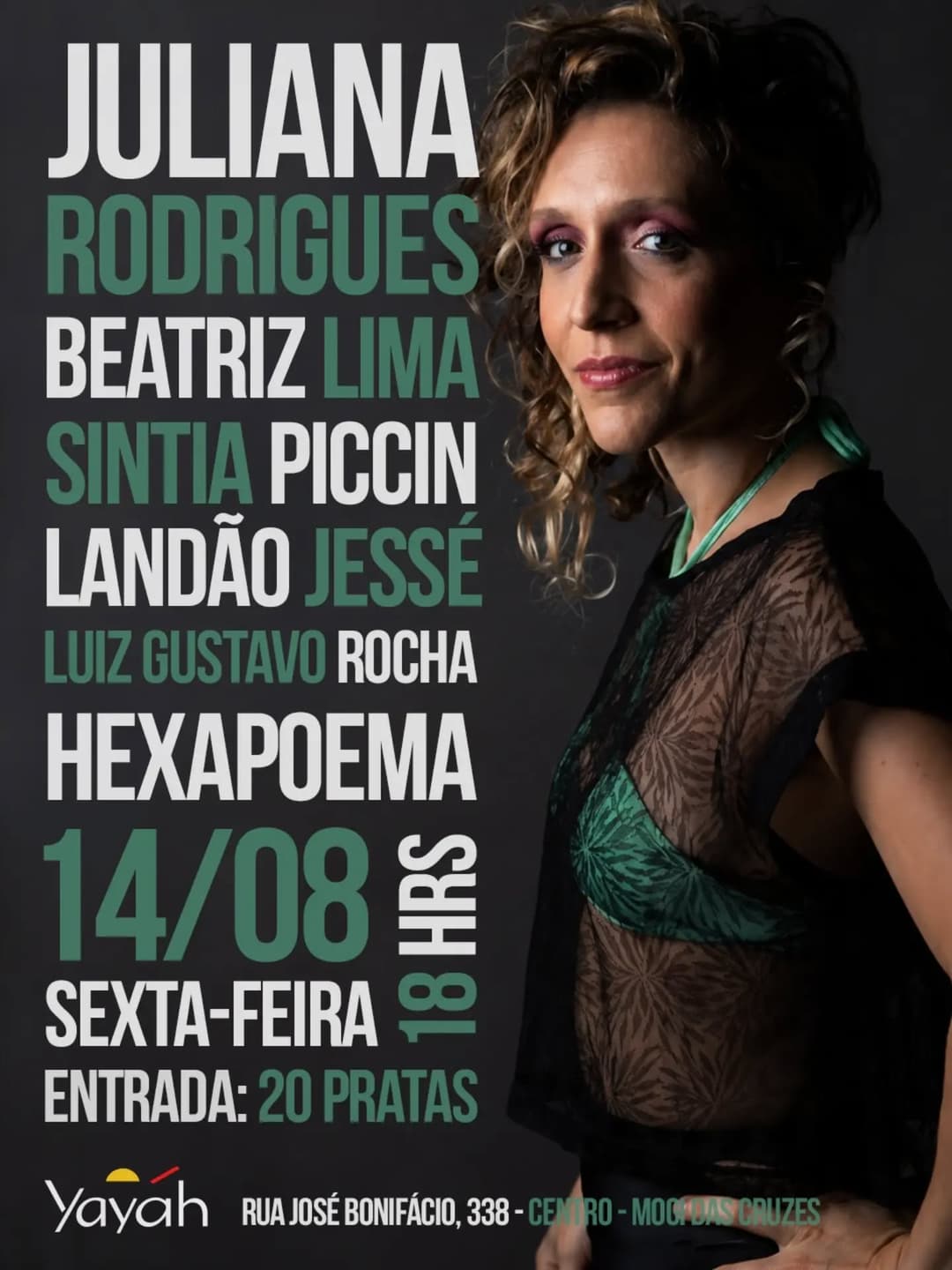 Flyer de Beatriz Lima, Sintia Piccin, Juliana Rodogues, Landão Jessé e Luiz Gustavo Rocha