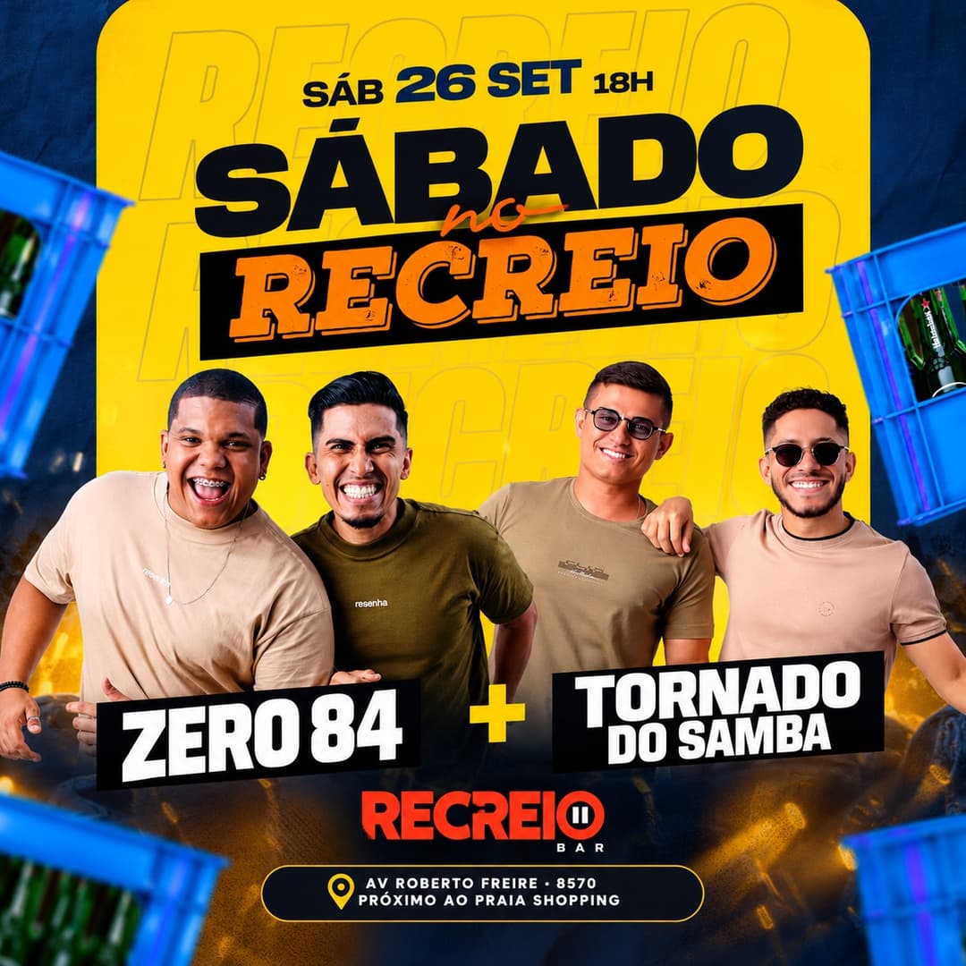 Flyer de Zero 84 e Tornado do Samba