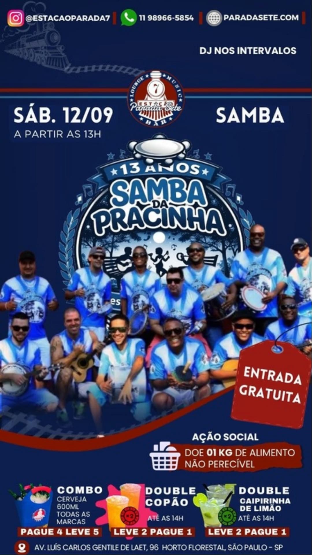 Flyer de Samba da Pracinha