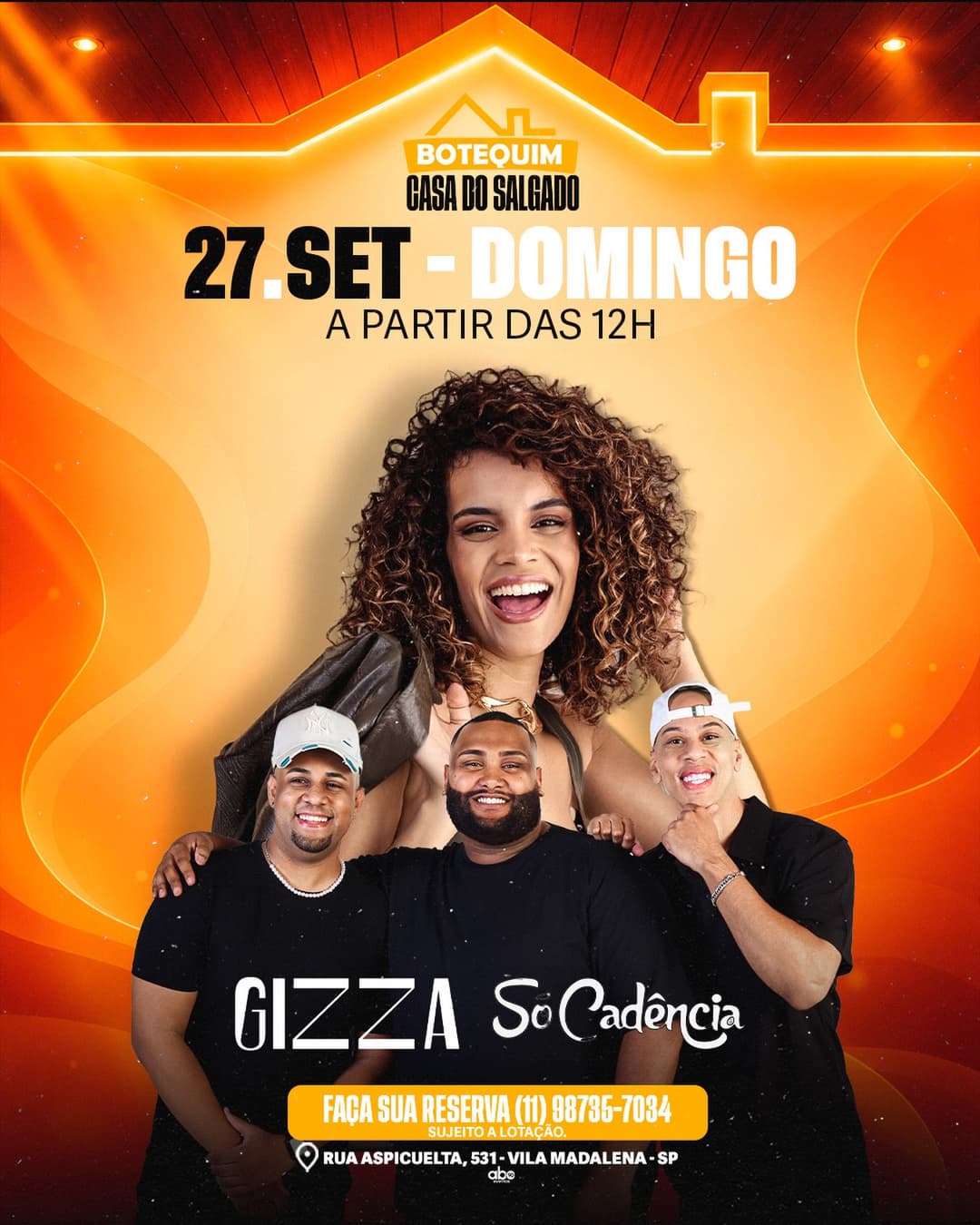Flyer de Gizza e Grupo Só Cadência