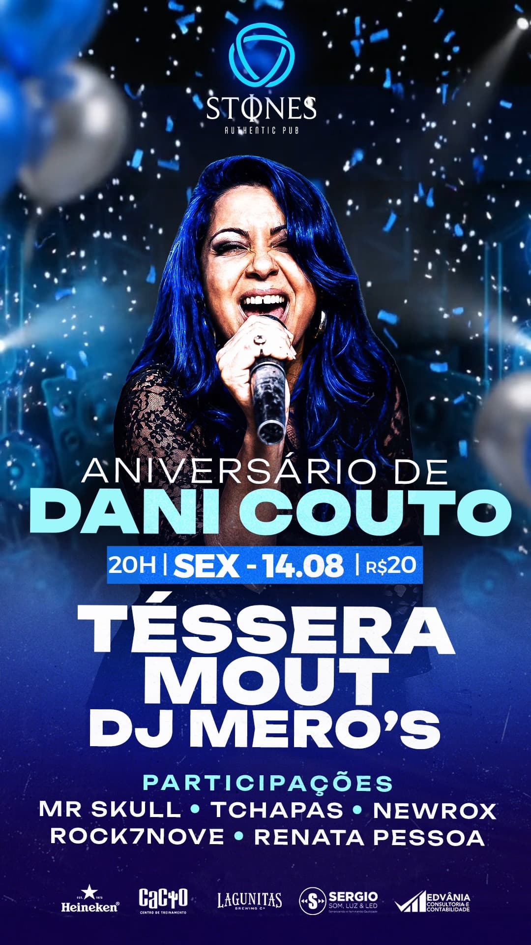 Flyer de Téssera, Mr.Skull, Wesley Tchapas, Rock 7 Nove, Renata Pessoa, Mout, DJ Mero’s e New Rox