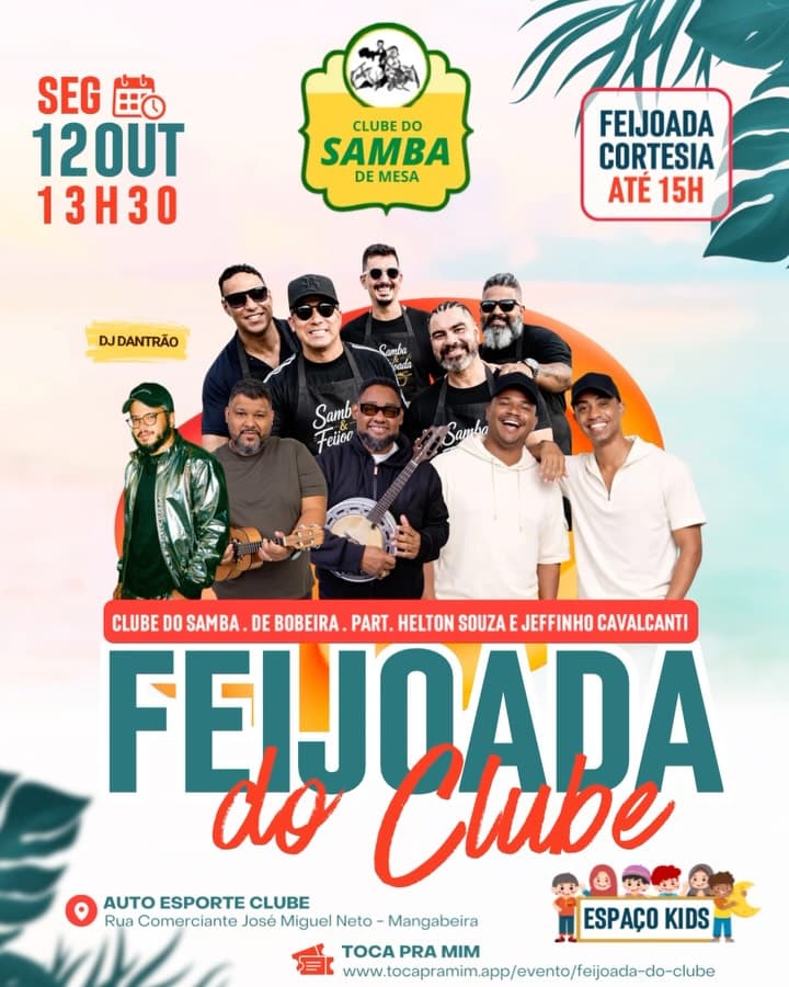 Flyer de Clube do Samba de Mesa e mais 5 artistas