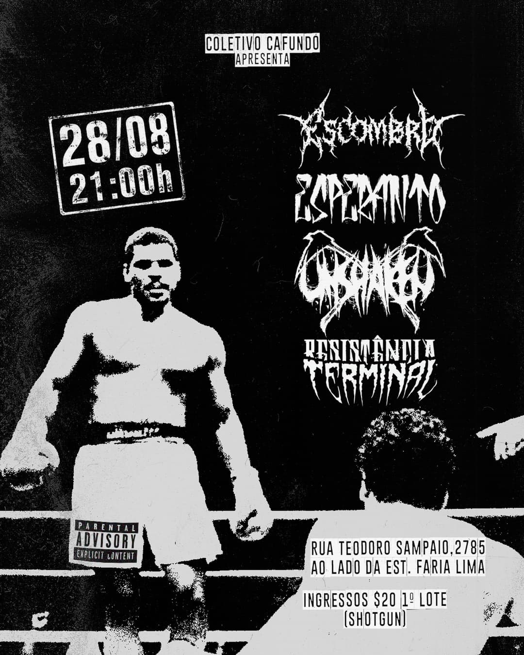 Flyer de Esperanto Beatdown, Unshaken e mais 2 artistas