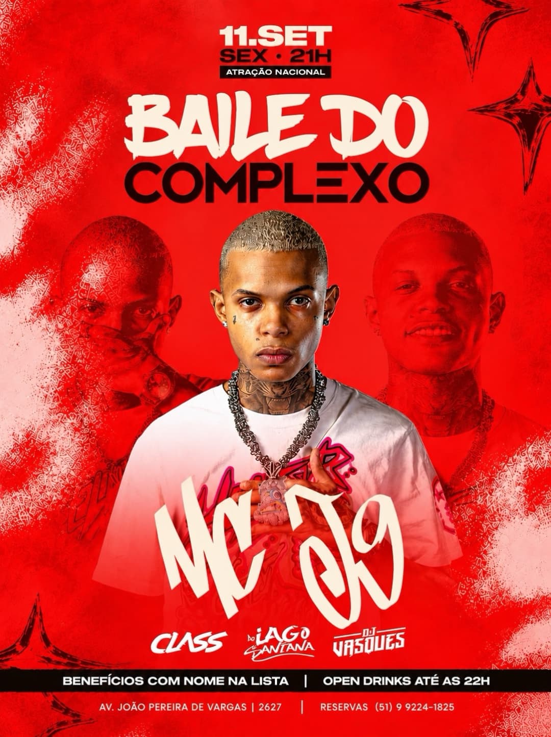 Flyer de MC J9, Dj Class, IAGO SANTANA e DJ Vasques