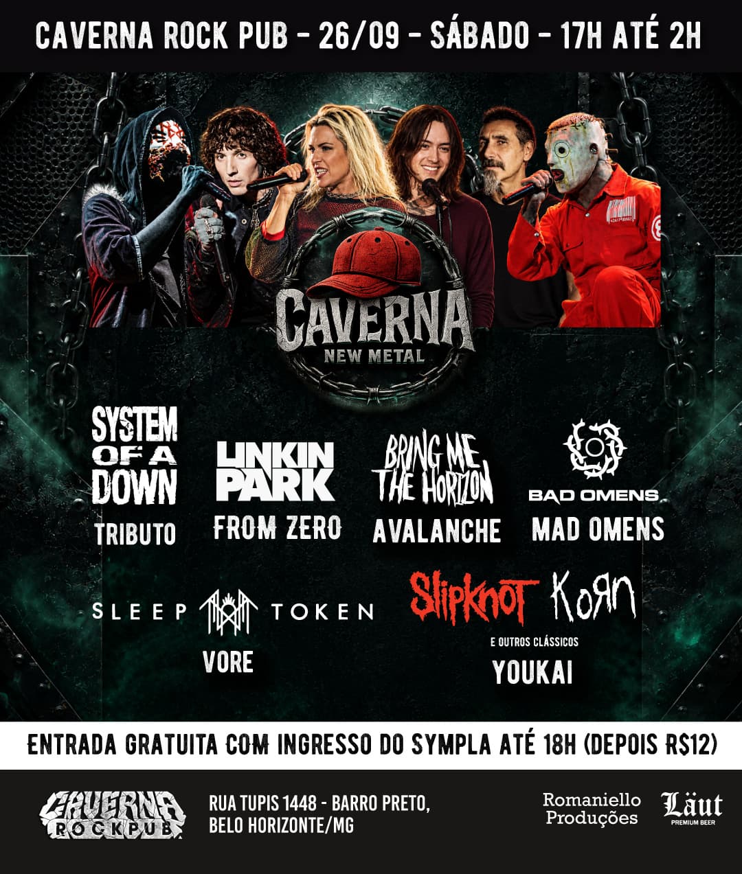 Flyer de Mad Omens, Avalanche, From Zero e mais 3 artistas