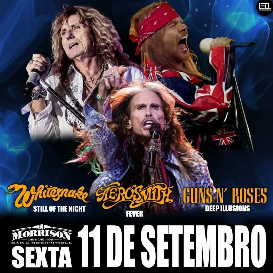Flyer de Whitesnake Cover Brasil e mais 2 artistas
