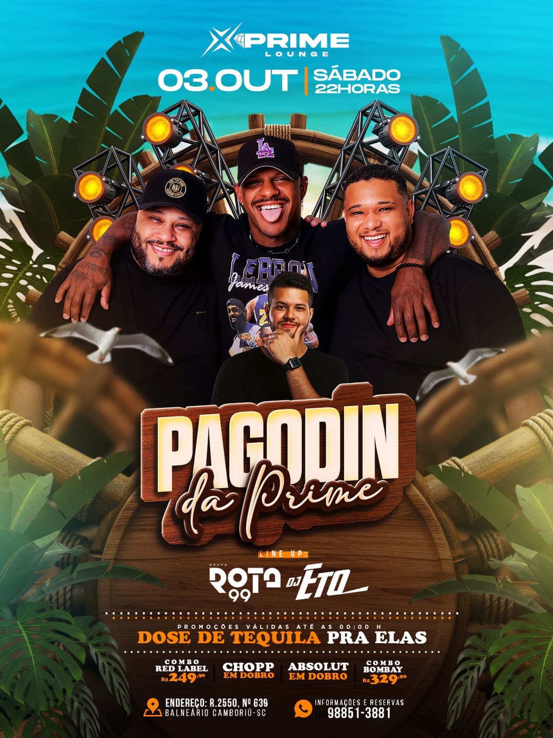 Flyer de Grupo Rota 99 e DJ Eto