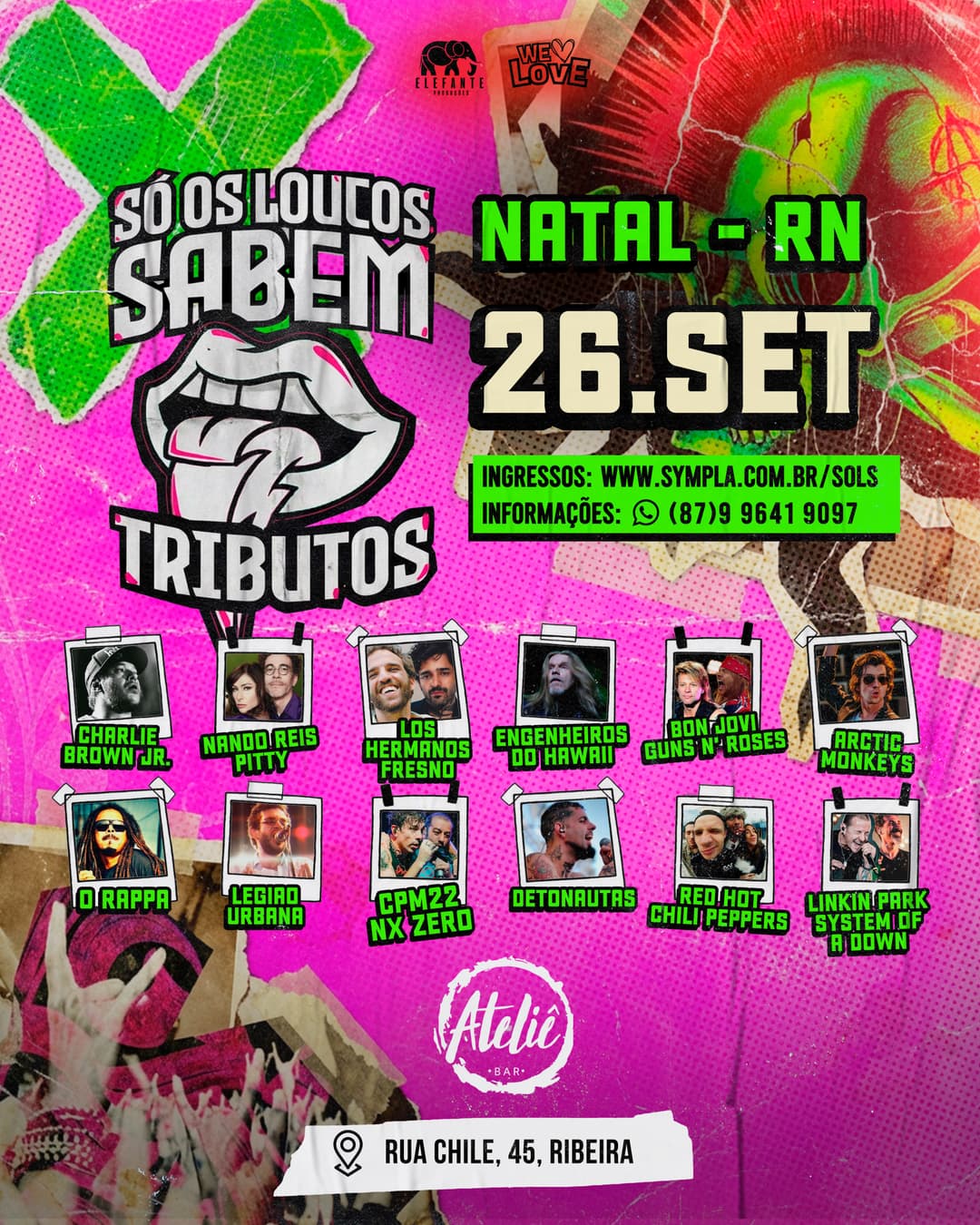 Flyer de Só os Loucos Sabem Tributos