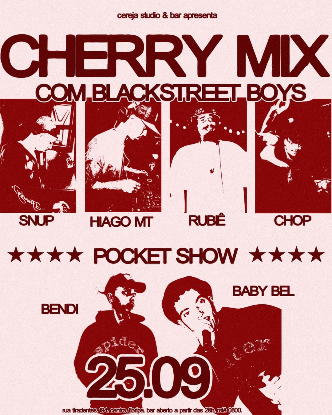 Flyer de Bendi, Blackstreet Boys e Babybel