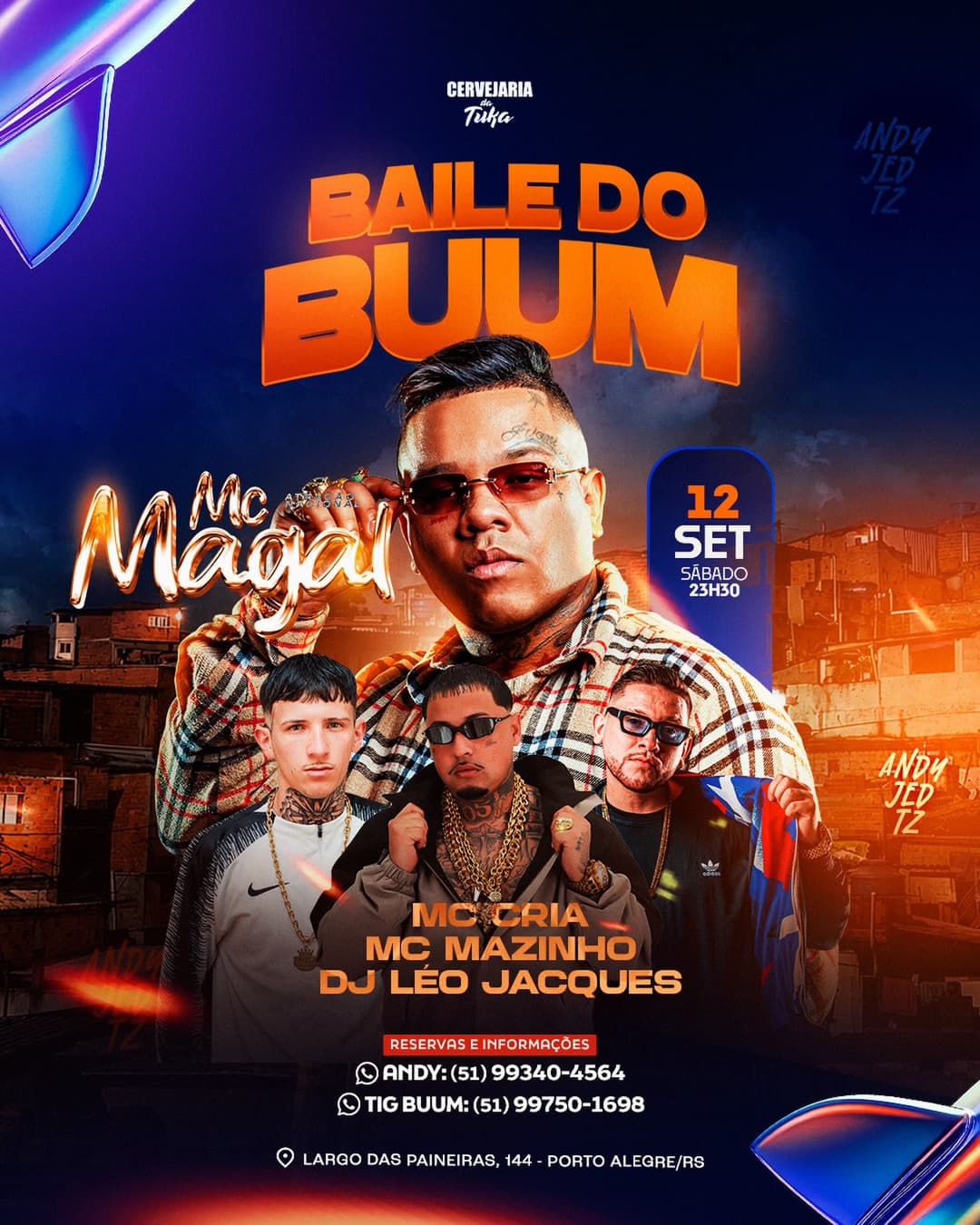 Flyer de Léo Jacques, Oi Essa É Nova M e mais 2 artistas