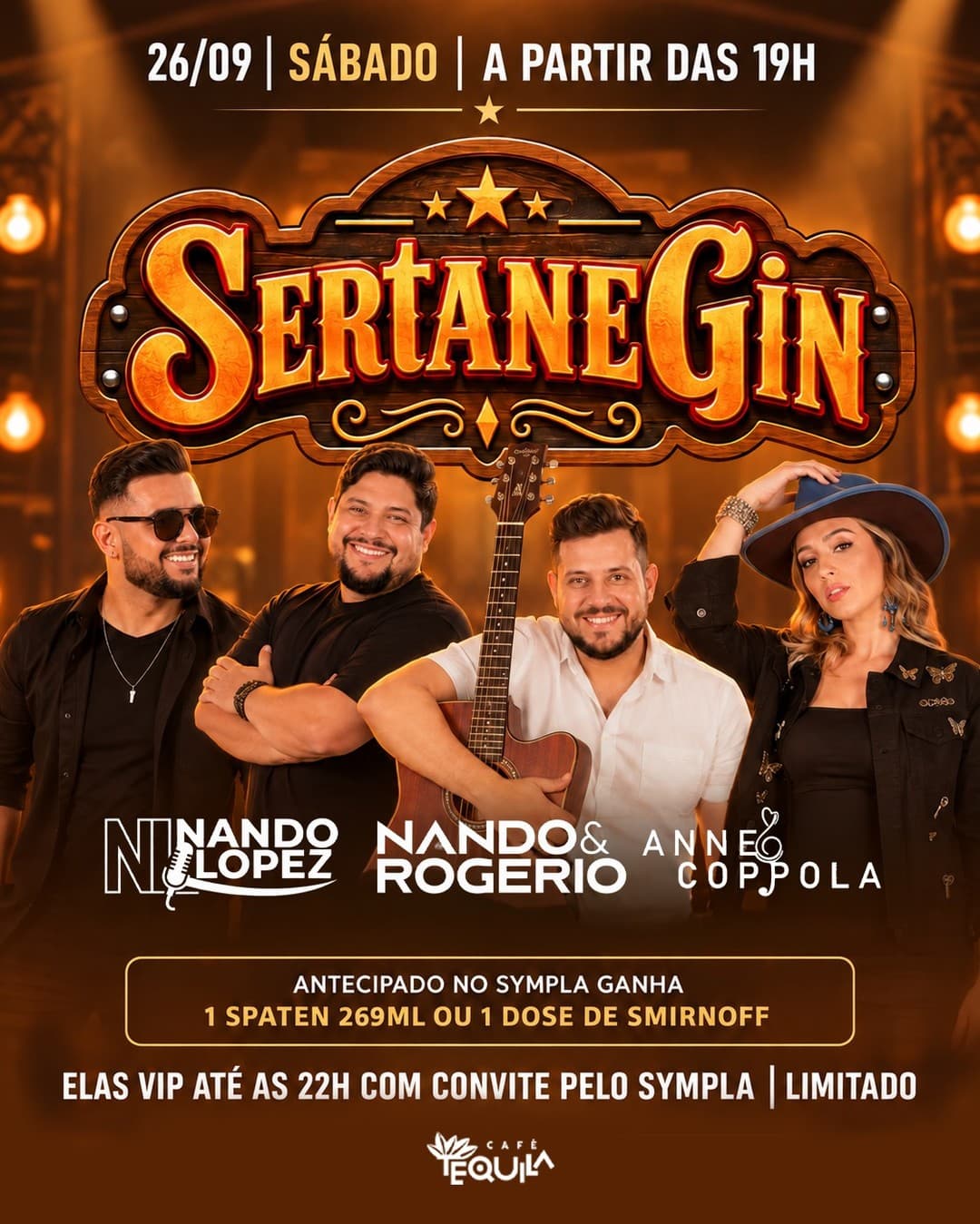 Flyer de Nando & Rogério, Nando Lopez e Anne Copolla