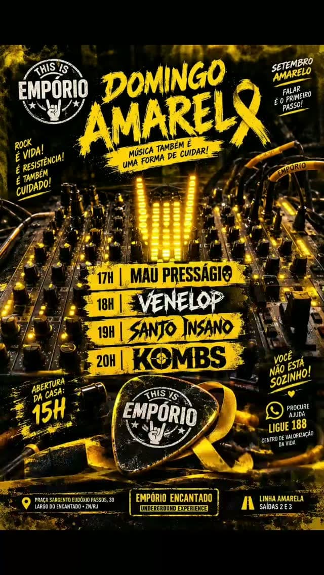 Flyer de Mau Presságio, Venelop, Santo Insano e KOMBS