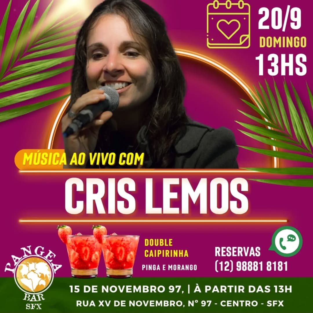 Flyer de Cris Lemos
