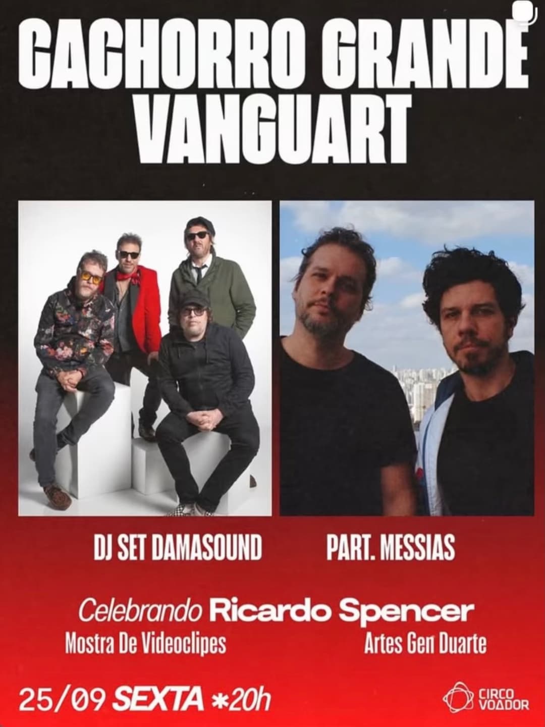 Flyer de Beto Bruno, Cachorro Grande e Vanguarto