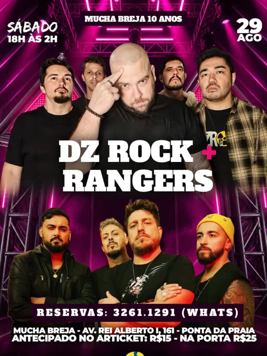 Flyer de DZROCK e Rangers