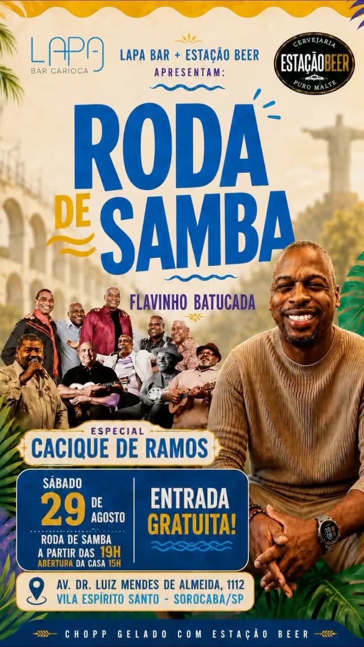 Flyer de Flavinho Batucada e Especial Cacique de Ramos