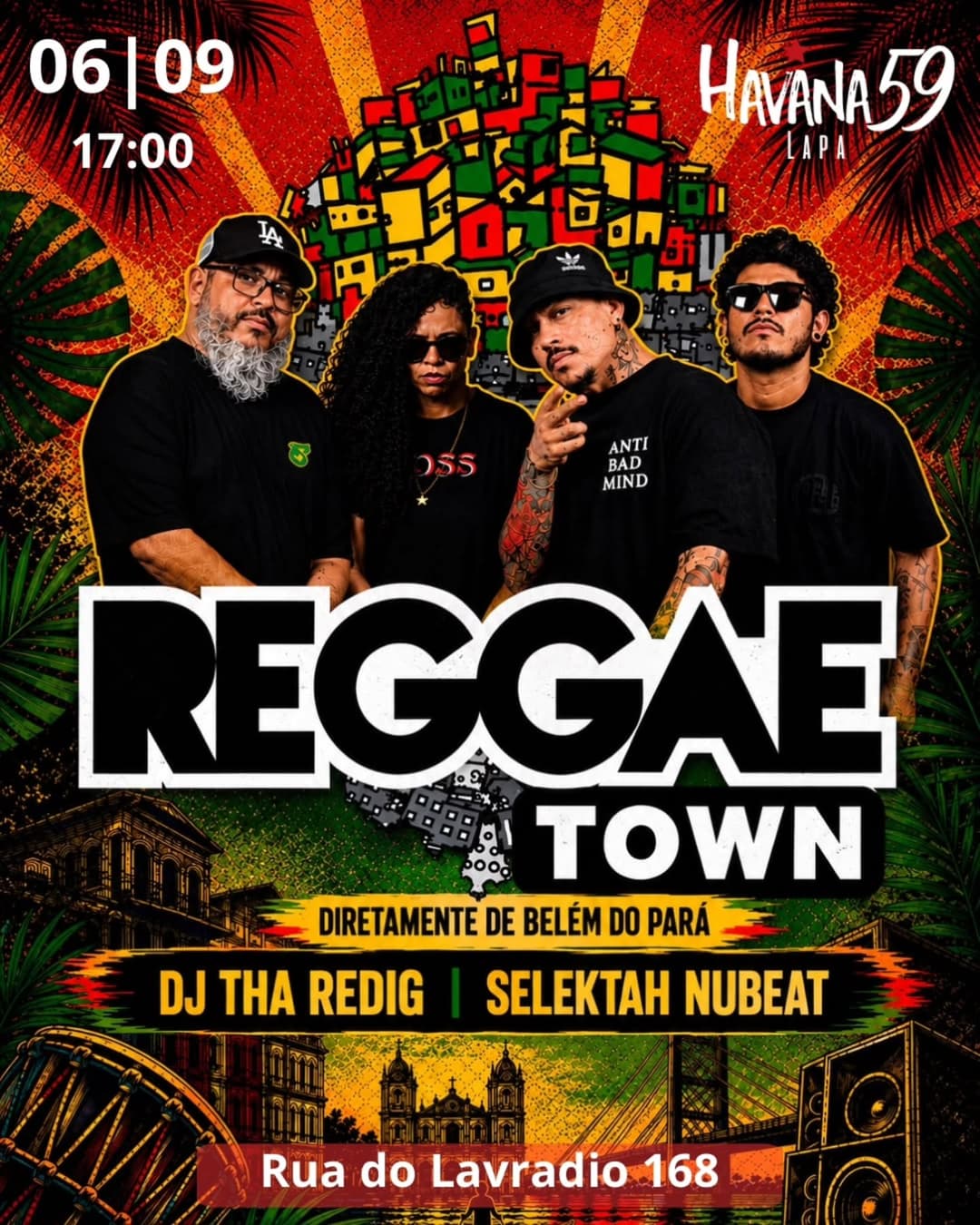 Flyer de Reggaetown, DJ Tha Redig e Selektah Nubeat