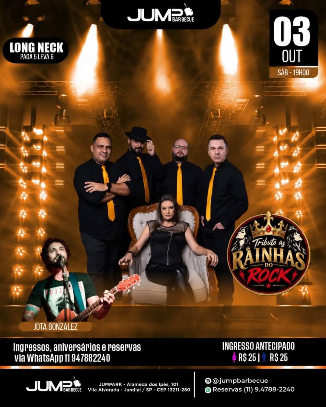 Flyer de Banda Oáz e Jota Gonzalez