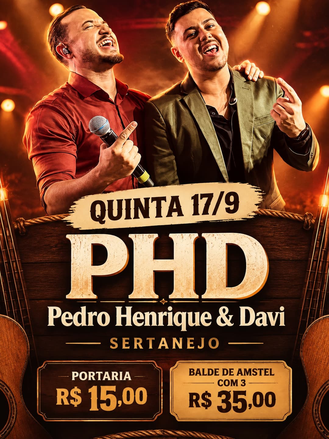 Flyer de PHD 1°, Pedro Henrique e Davi e AKA CVIO