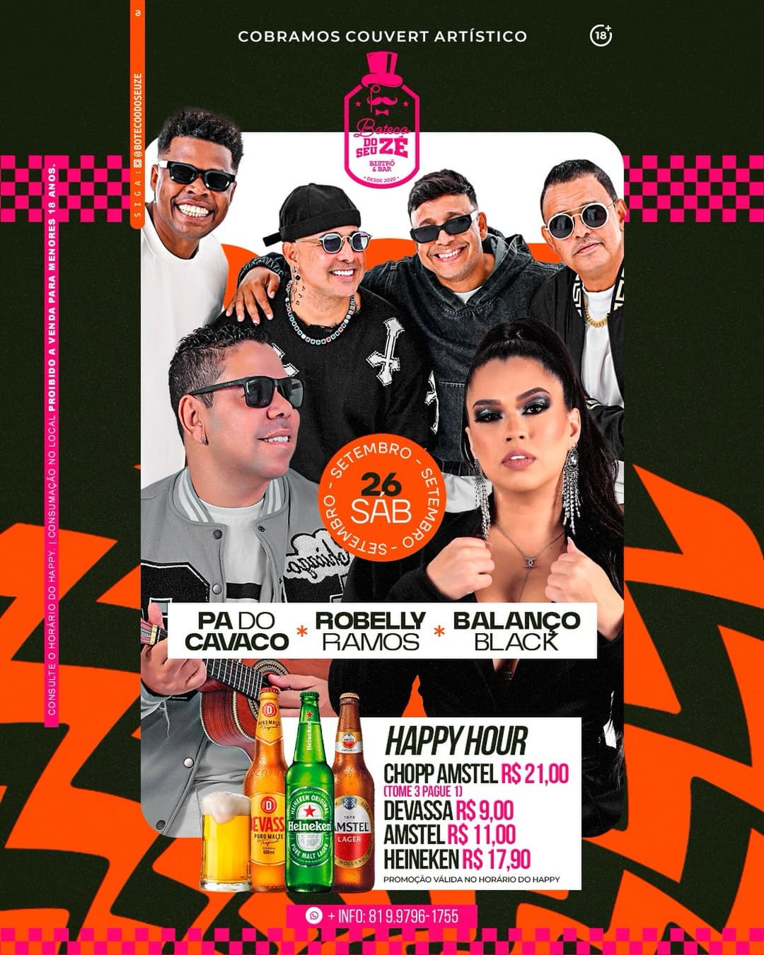 Flyer de PÁ DO CAVACO, ROBELLY RAMOS e BALANÇO BLACK