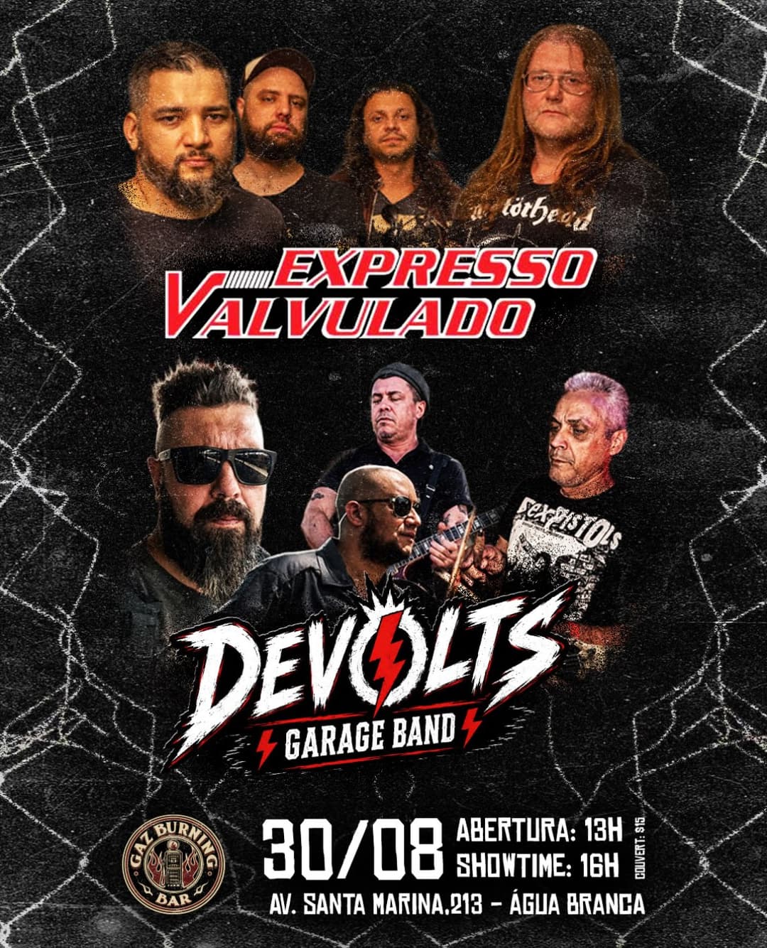 Flyer de Expresso Valvulado e Devolts Band