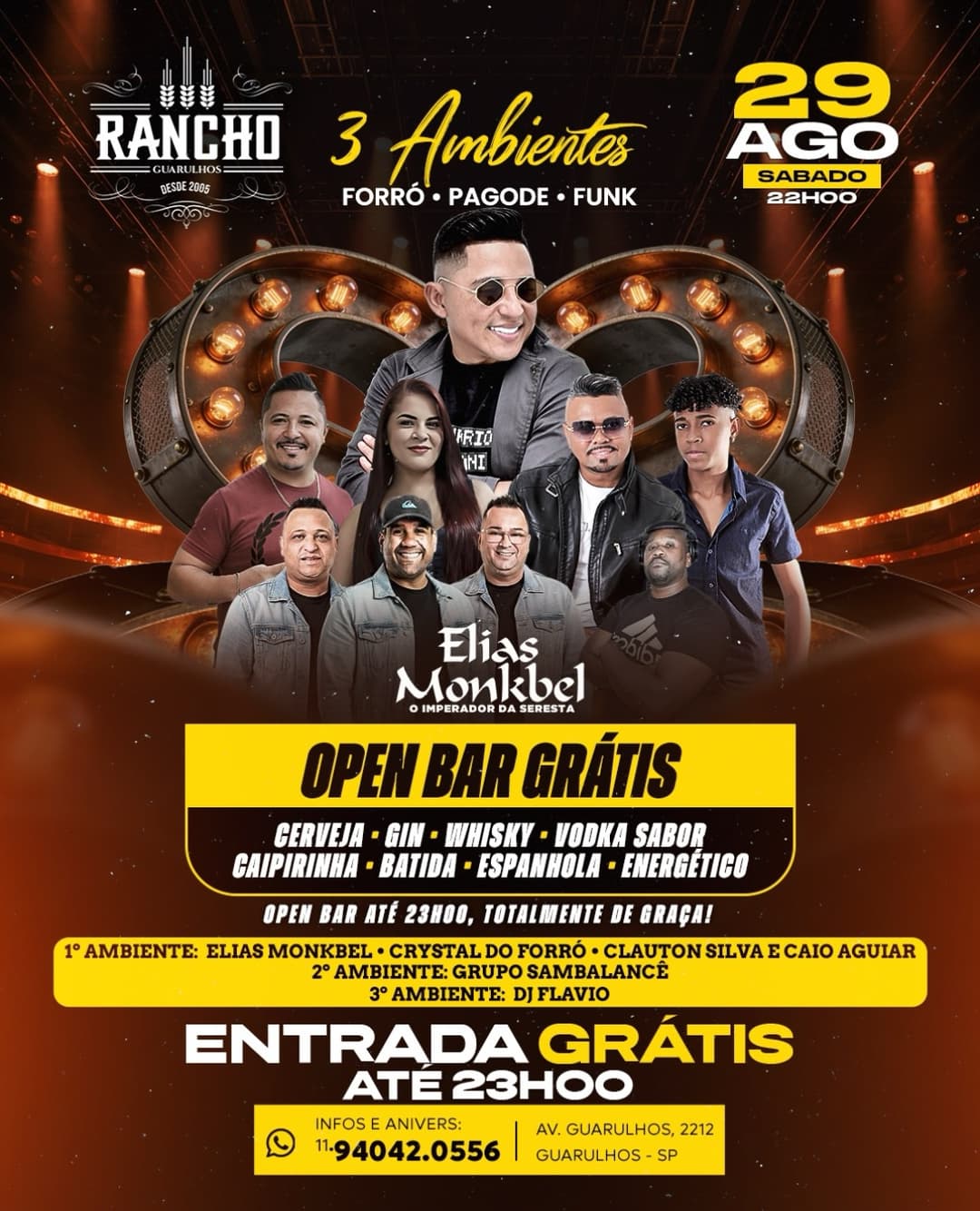 Flyer de DJ Flavio Lucas, Elias Monkbel e mais 3 artistas